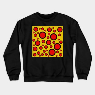 yellow red and black polka dot design Crewneck Sweatshirt